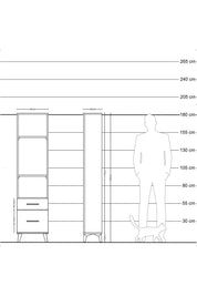 Arges Dolap 3 Raflı 2 Çekmeceli 44x30x182 Çam-Antrasit