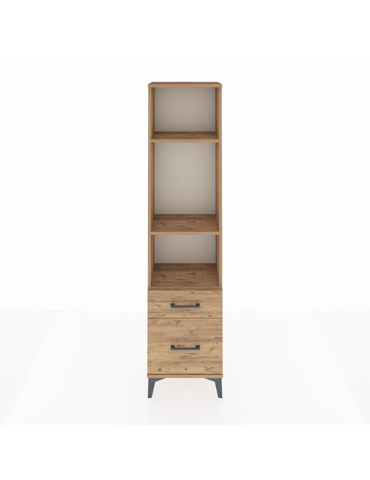 Arges Dolap 3 Raflı 2 Çekmeceli 44x30x182 Çam-Çam