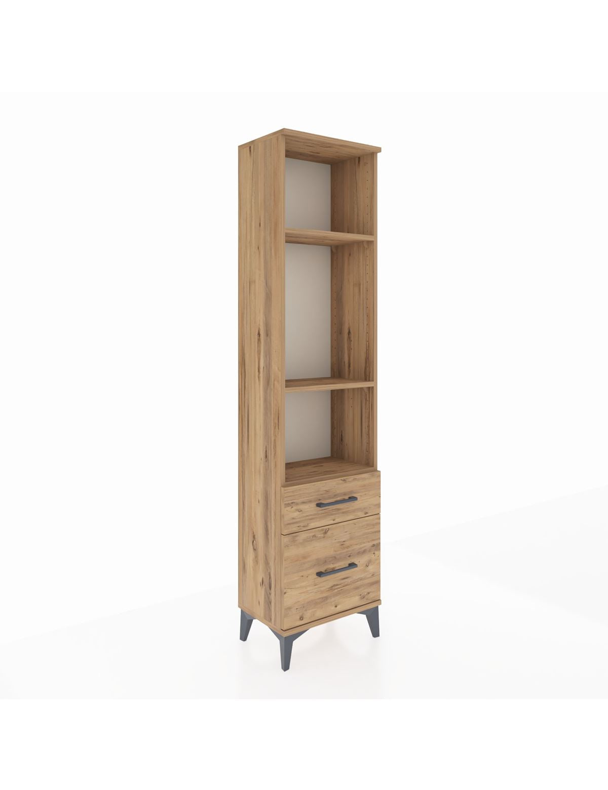 Arges Dolap 3 Raflı 2 Çekmeceli 44x30x182 Çam-Çam