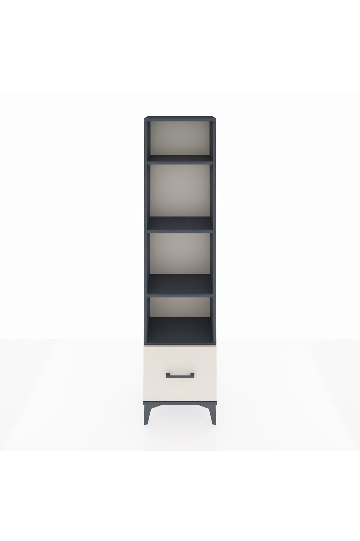 Arges Dolap 4 Raflı Tek Çekmeceli 44x30x182 Antrasit-Aytaşı