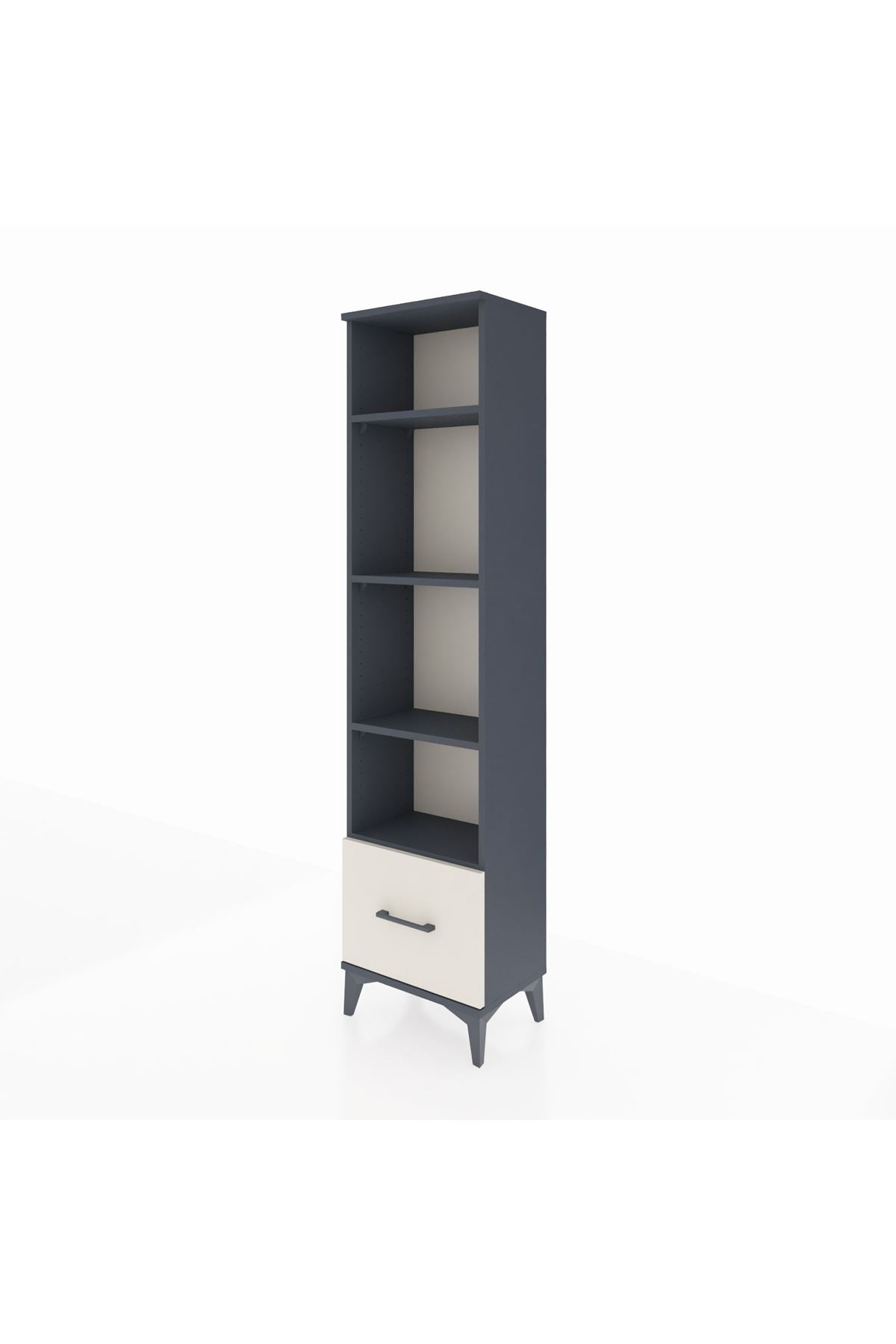 Arges Dolap 4 Raflı Tek Çekmeceli 44x30x182 Antrasit-Aytaşı