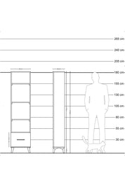 Arges Dolap 4 Raflı Tek Çekmeceli 44x30x182 Antrasit-Antrasit