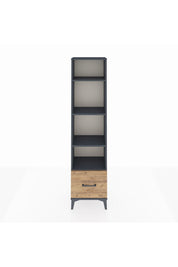 Arges Dolap 4 Raflı Tek Çekmeceli 44x30x182 Antrasit-Çam