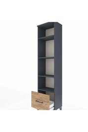 Arges Dolap 4 Raflı Tek Çekmeceli 44x30x182 Antrasit-Çam