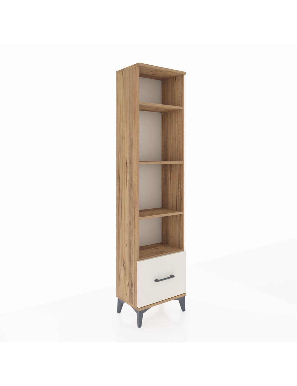 Arges Dolap 4 Raflı Tek Çekmeceli 44x30x182 Çam-Aytaşı