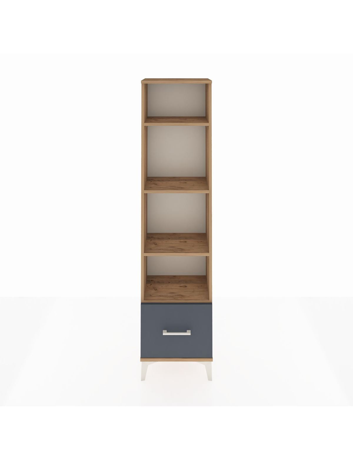 Arges Dolap 4 Raflı Tek Çekmeceli 44x30x182 Çam-Antrasit