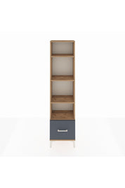 Arges Dolap 4 Raflı Tek Çekmeceli 44x30x182 Çam-Antrasit