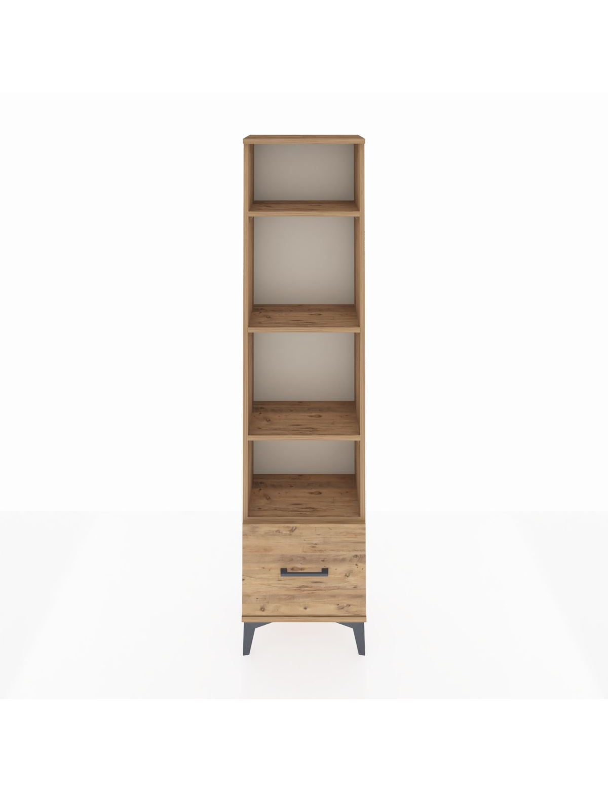 Arges Dolap 4 Raflı Tek Çekmeceli 44x30x182 Çam-Çam