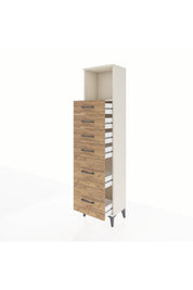 Arges Dolap Tek Raflı 6 Çekmeceli 44x30x182 Aytaşı-Çam