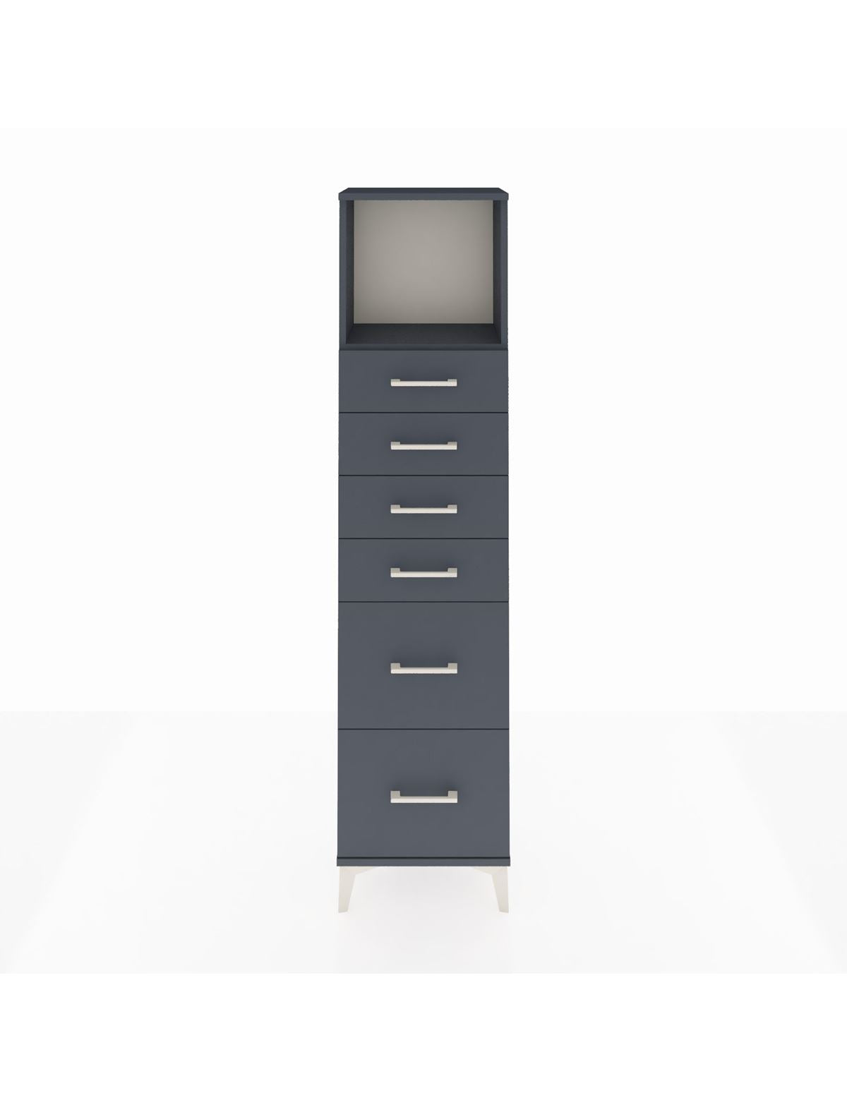 Arges Dolap Tek Raflı 6 Çekmeceli 44x30x182 Antrasit-Antrasit