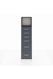 Arges Dolap Tek Raflı 6 Çekmeceli 44x30x182 Antrasit-Antrasit