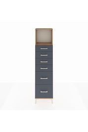 Arges Dolap Tek Raflı 6 Çekmeceli 44x30x182 Çam-Antrasit