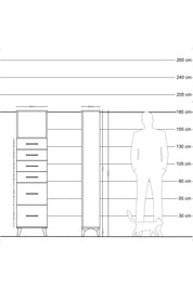 Arges Dolap Tek Raflı 6 Çekmeceli 44x30x182 Çam-Çam
