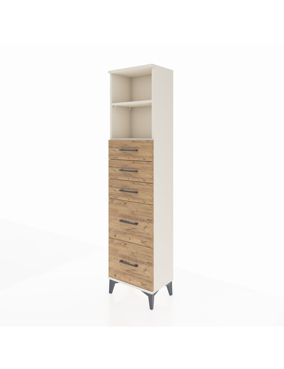 Arges Dolap 2 Raflı 5 Çekmeceli 44x30x182 - S22M046V3A