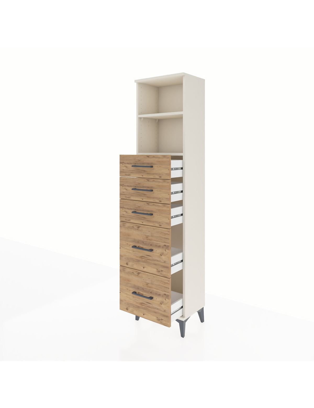 Arges Dolap 2 Raflı 5 Çekmeceli 44x30x182 - S22M046V3A