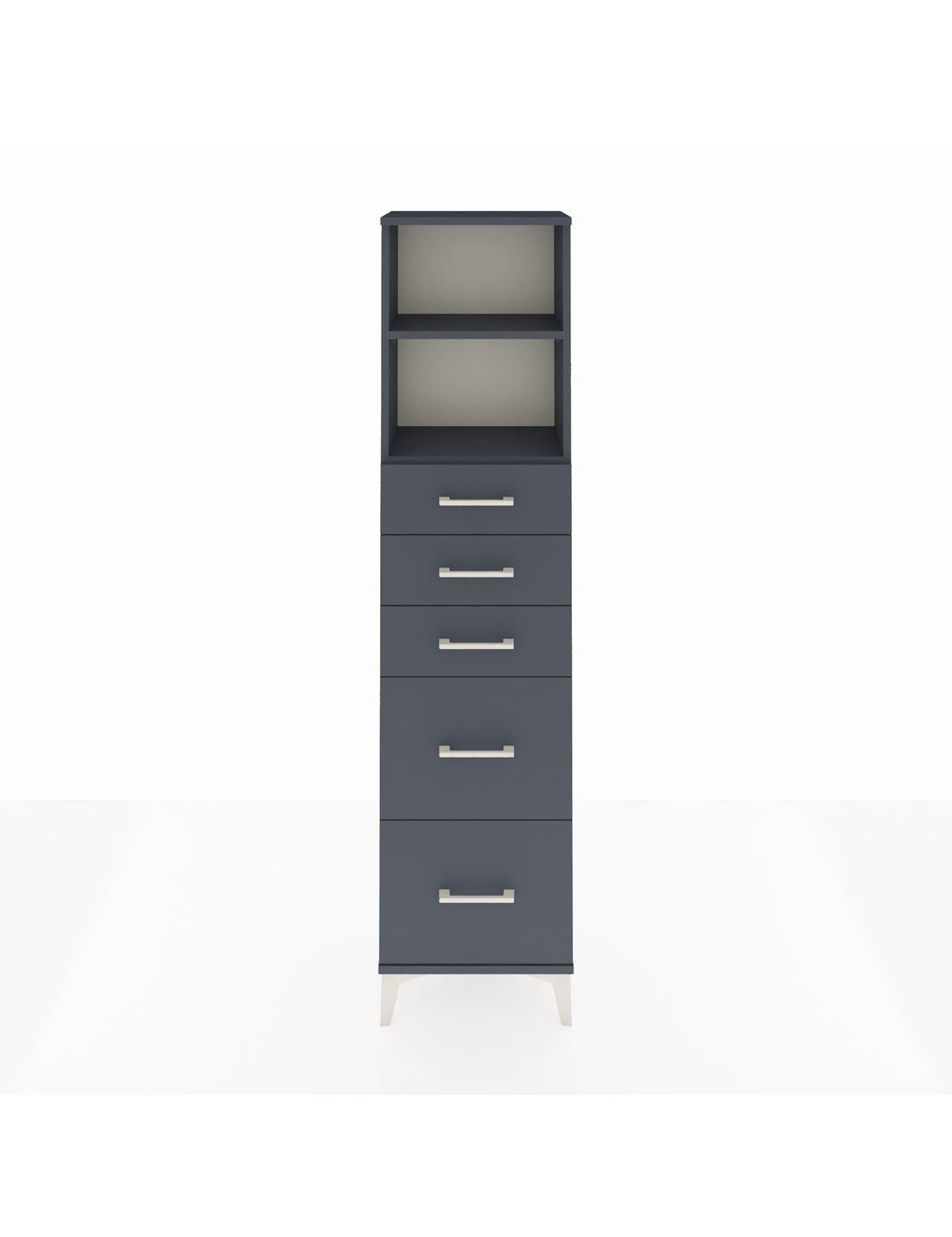 Arges Dolap 2 Raflı 5 Çekmeceli 44x30x182 Antrasit-Antrasit