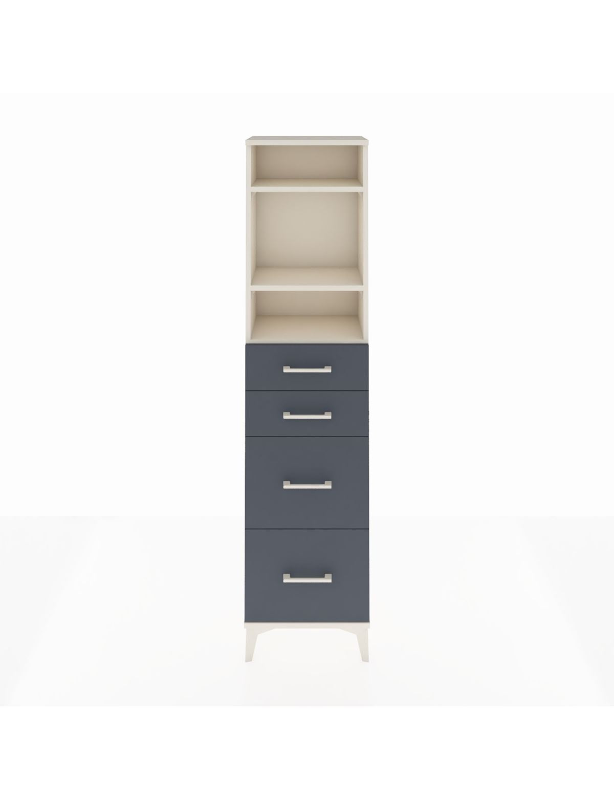 Arges Dolap 3 Raflı 4 Çekmeceli 44x30x182 Aytaşı-Antrasit