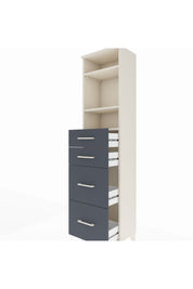 Arges Dolap 3 Raflı 4 Çekmeceli 44x30x182 Aytaşı-Antrasit