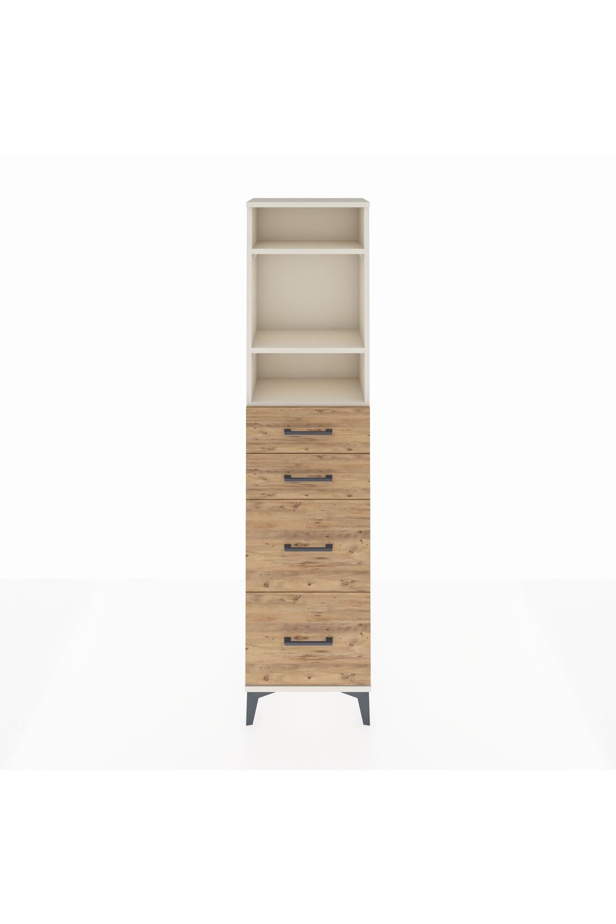 Arges Dolap 3 Raflı 4 Çekmeceli 44x30x182 Aytaşı-Çam