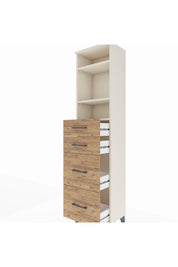 Arges Dolap 3 Raflı 4 Çekmeceli 44x30x182 Aytaşı-Çam