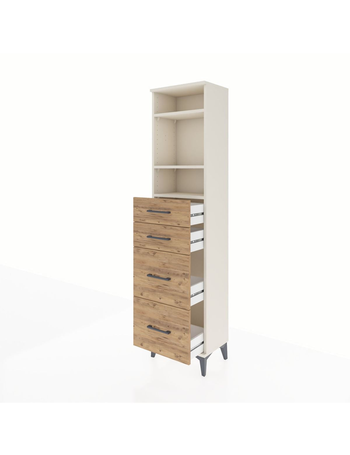 Arges Dolap 3 Raflı 4 Çekmeceli 44x30x182 - S22M047V3A