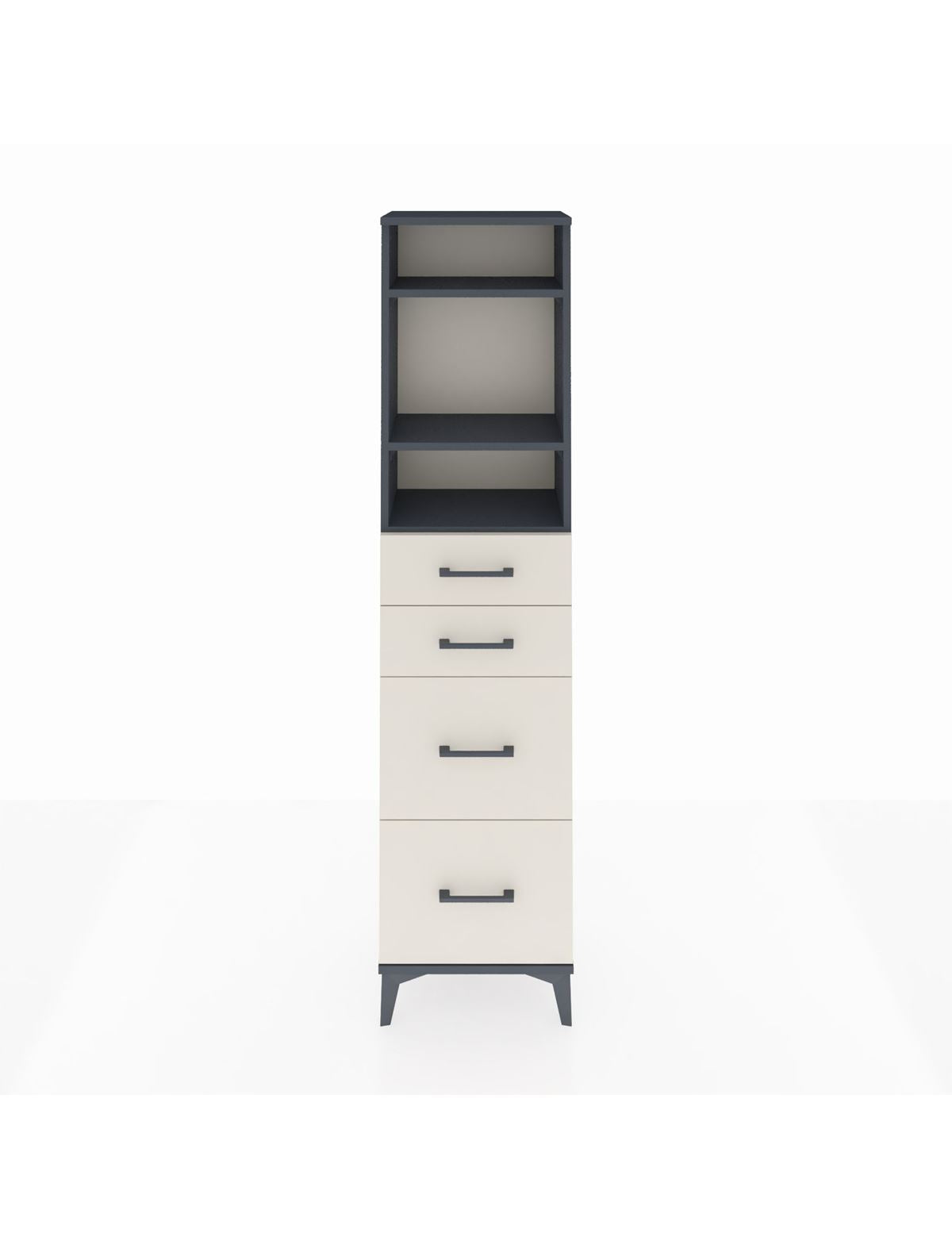 Arges Dolap 3 Raflı 4 Çekmeceli 44x30x182 Antrasit-Aytaşı