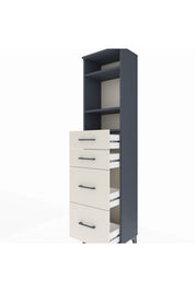 Arges Dolap 3 Raflı 4 Çekmeceli 44x30x182 Antrasit-Aytaşı