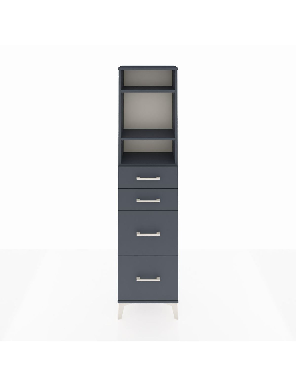 Arges Dolap 3 Raflı 4 Çekmeceli 44x30x182 Antrasit-Antrasit