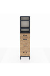 Arges Dolap 3 Raflı 4 Çekmeceli 44x30x182 Antrasit-Çam