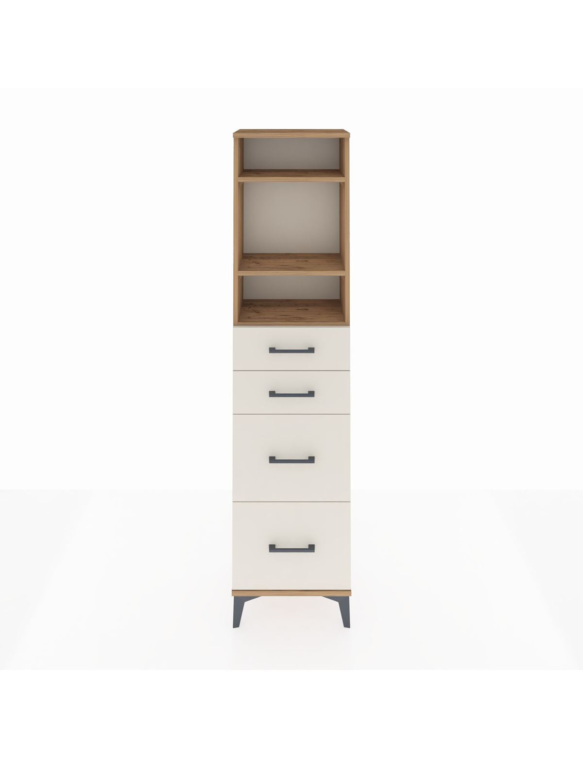 Arges Dolap 3 Raflı 4 Çekmeceli 44x30x182 Çam-Aytaşı