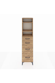 Arges Dolap 3 Raflı 4 Çekmeceli 44x30x182 Çam-Çam