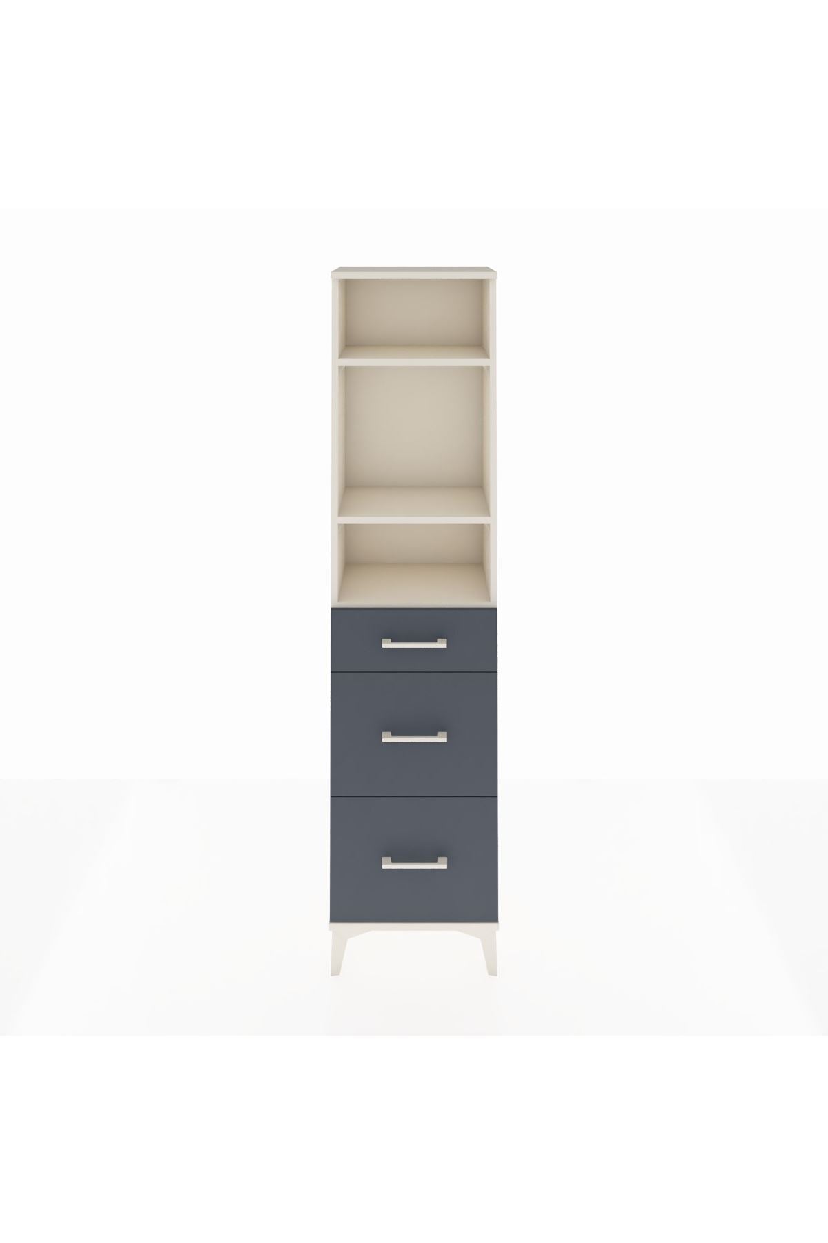 Arges Dolap 3 Raflı 3 Çekmeceli 44x30x182 Aytaşı-Antrasit