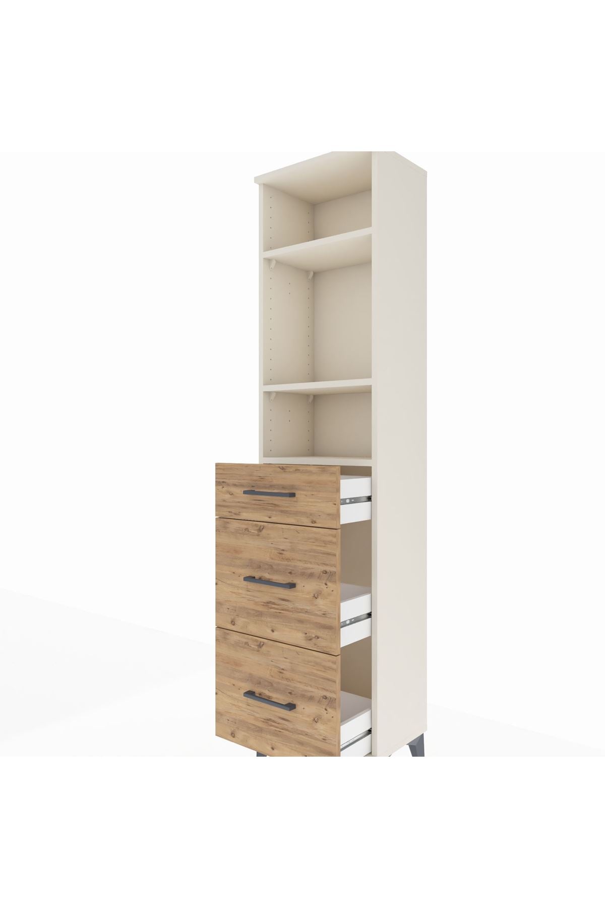 Arges Dolap 3 Raflı 3 Çekmeceli 44x30x182 Aytaşı-Çam