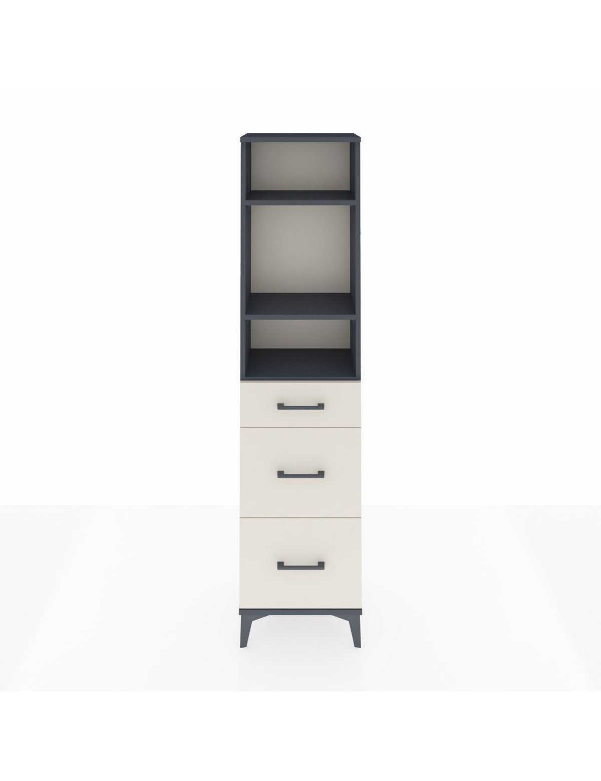 Arges Dolap 3 Raflı 3 Çekmeceli 44x30x182 Antrasit-Aytaşı