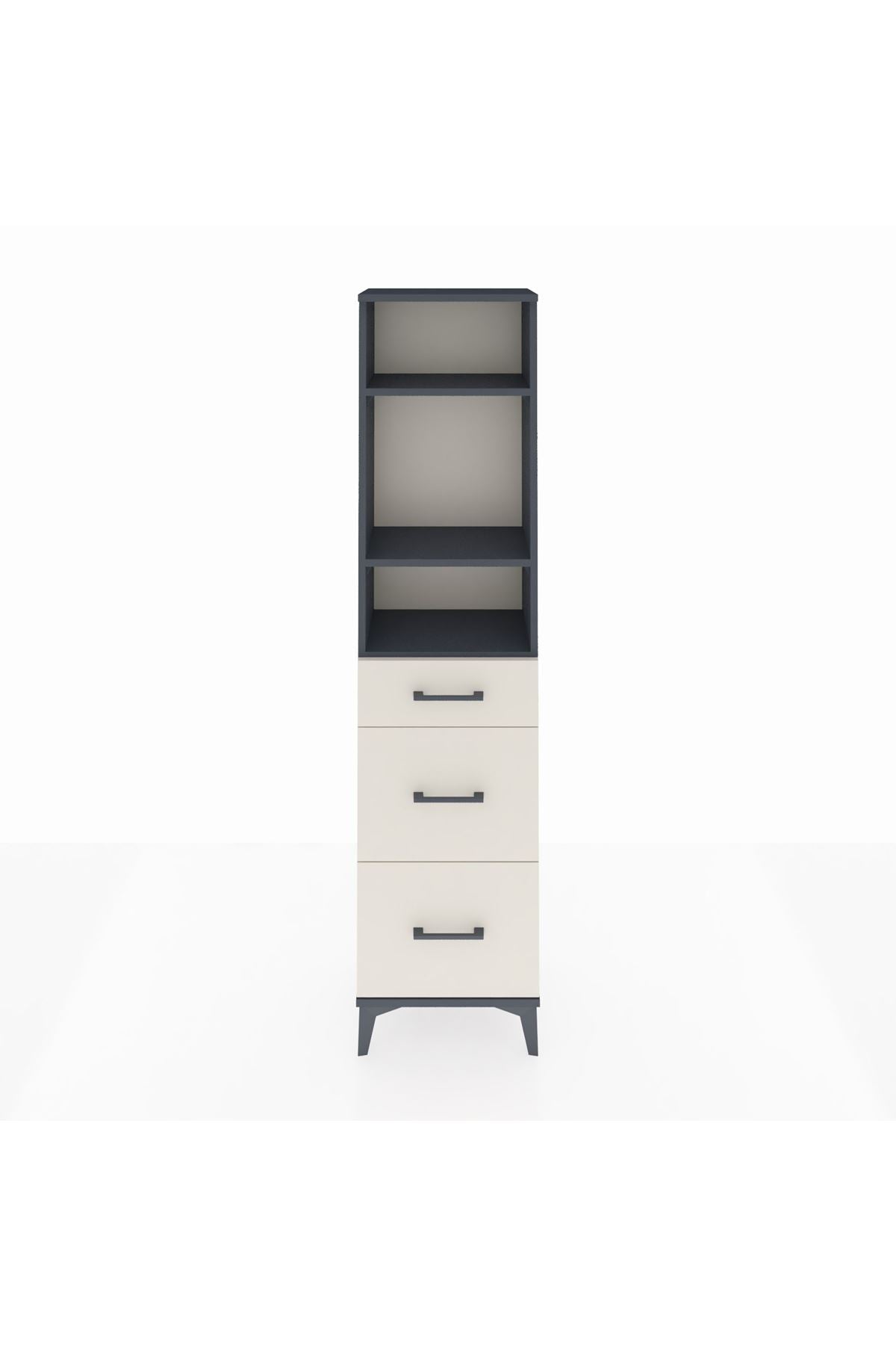 Arges Dolap 3 Raflı 3 Çekmeceli 44x30x182 Antrasit-Aytaşı
