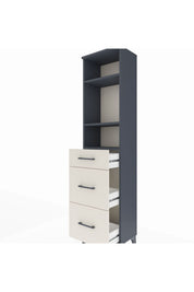 Arges Dolap 3 Raflı 3 Çekmeceli 44x30x182 Antrasit-Aytaşı