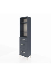 Arges Dolap 3 Raflı 3 Çekmeceli 44x30x182 Antrasit-Antrasit