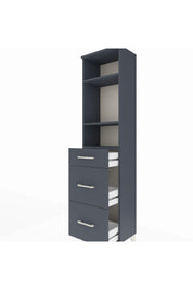 Arges Dolap 3 Raflı 3 Çekmeceli 44x30x182 Antrasit-Antrasit