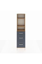 Arges Dolap 3 Raflı 3 Çekmeceli 44x30x182 Çam-Antrasit