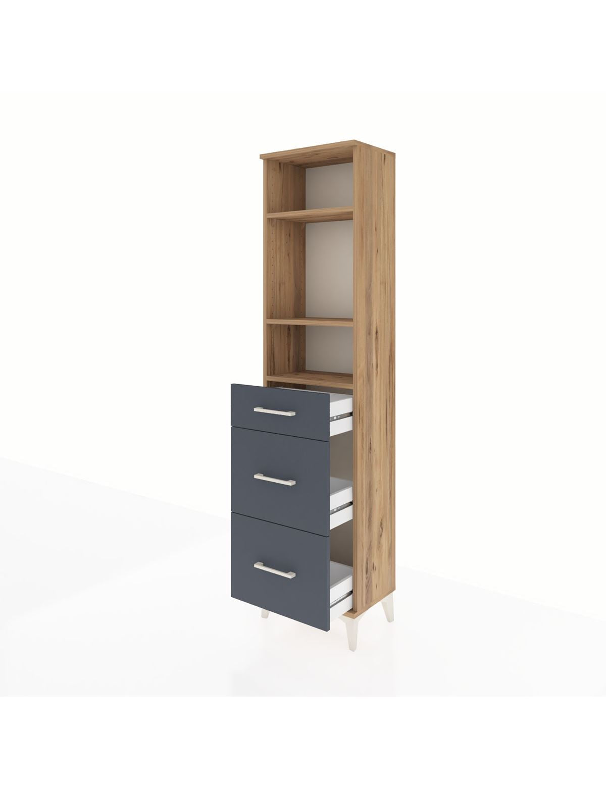 Arges Dolap 3 Raflı 3 Çekmeceli 44x30x182 - S22M048V8A