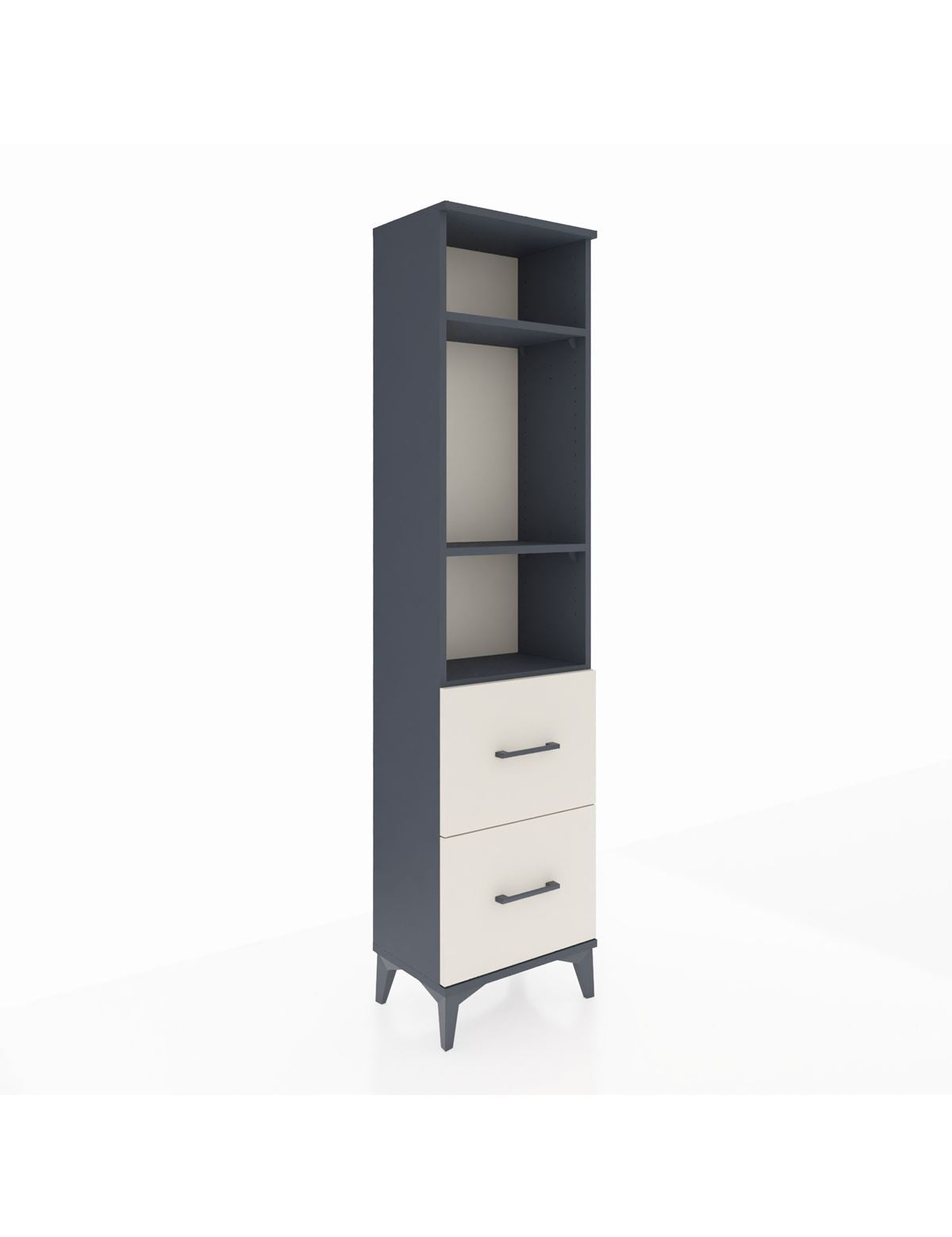 Arges Dolap 3 Raflı 2 Çekmeceli 44x30x182 Antrasit-Aytaşı