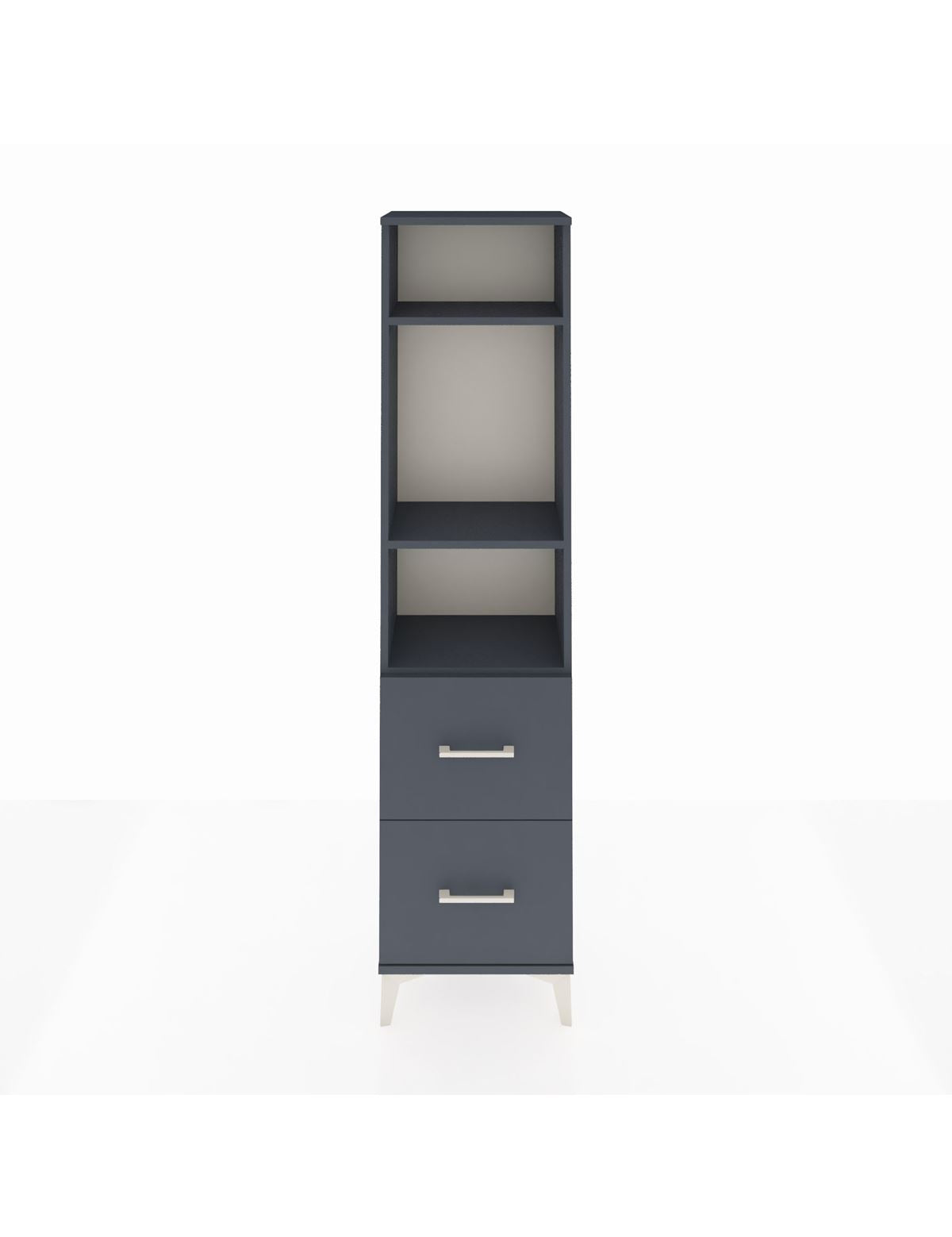 Arges Dolap 3 Raflı 2 Çekmeceli 44x30x182 Antrasit-Antrasit