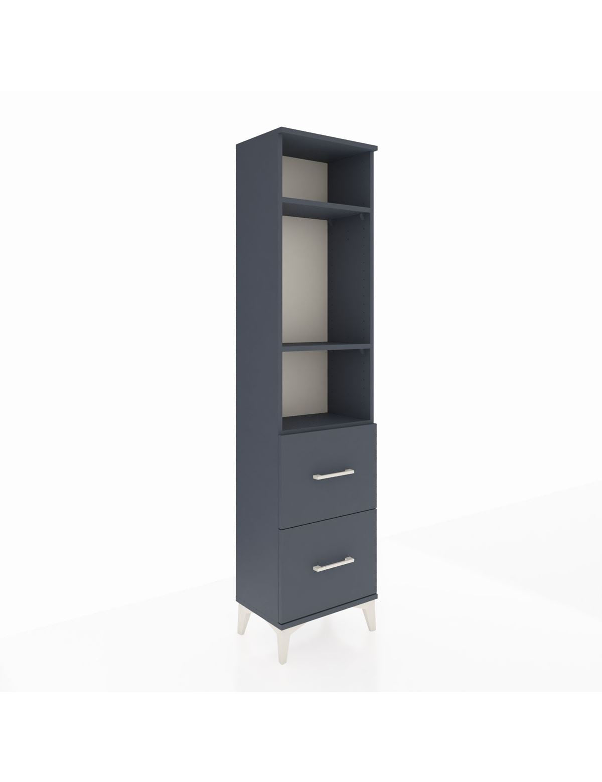 Arges Dolap 3 Raflı 2 Çekmeceli 44x30x182 Antrasit-Antrasit