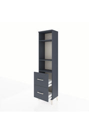 Arges Dolap 3 Raflı 2 Çekmeceli 44x30x182 Antrasit-Antrasit