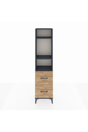 Arges Dolap 3 Raflı 2 Çekmeceli 44x30x182 Antrasit-Çam