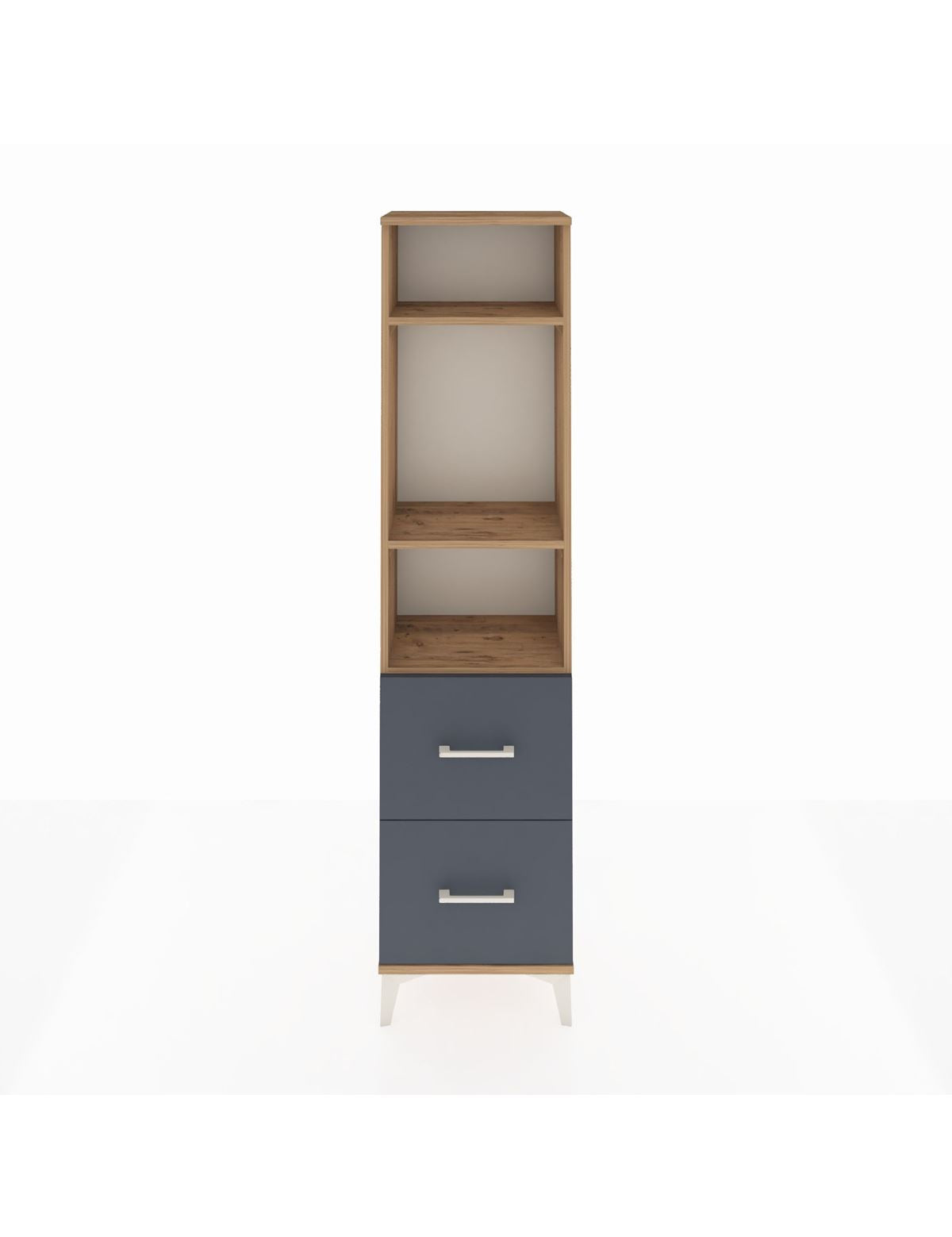 Arges Dolap 3 Raflı 2 Çekmeceli 44x30x182 Çam-Antrasit