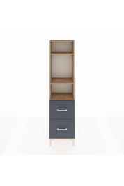 Arges Dolap 3 Raflı 2 Çekmeceli 44x30x182 Çam-Antrasit