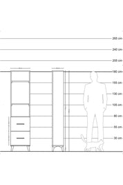 Arges Dolap 3 Raflı 2 Çekmeceli 44x30x182 Çam-Antrasit