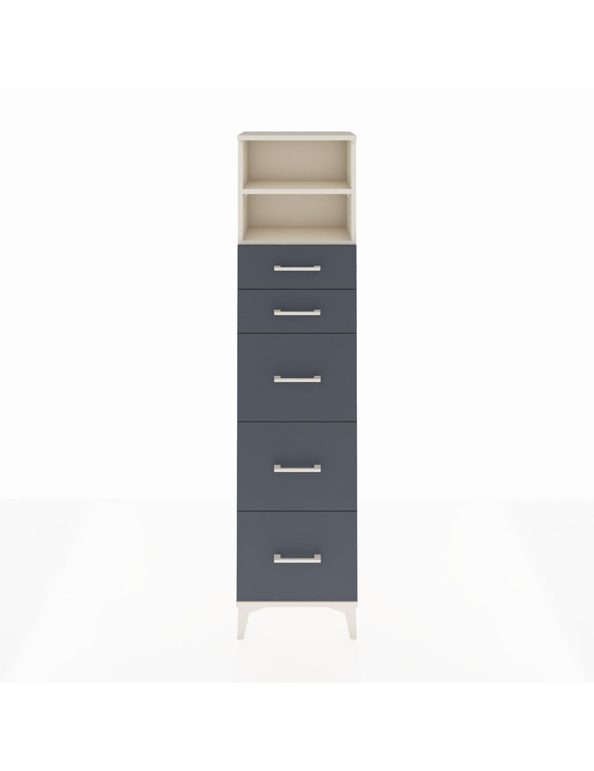 Arges Dolap 2 Raflı 5 Çekmeceli 44x30x182 Aytaşı-Antrasit