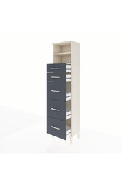 Arges Dolap 2 Raflı 5 Çekmeceli 44x30x182 Aytaşı-Antrasit